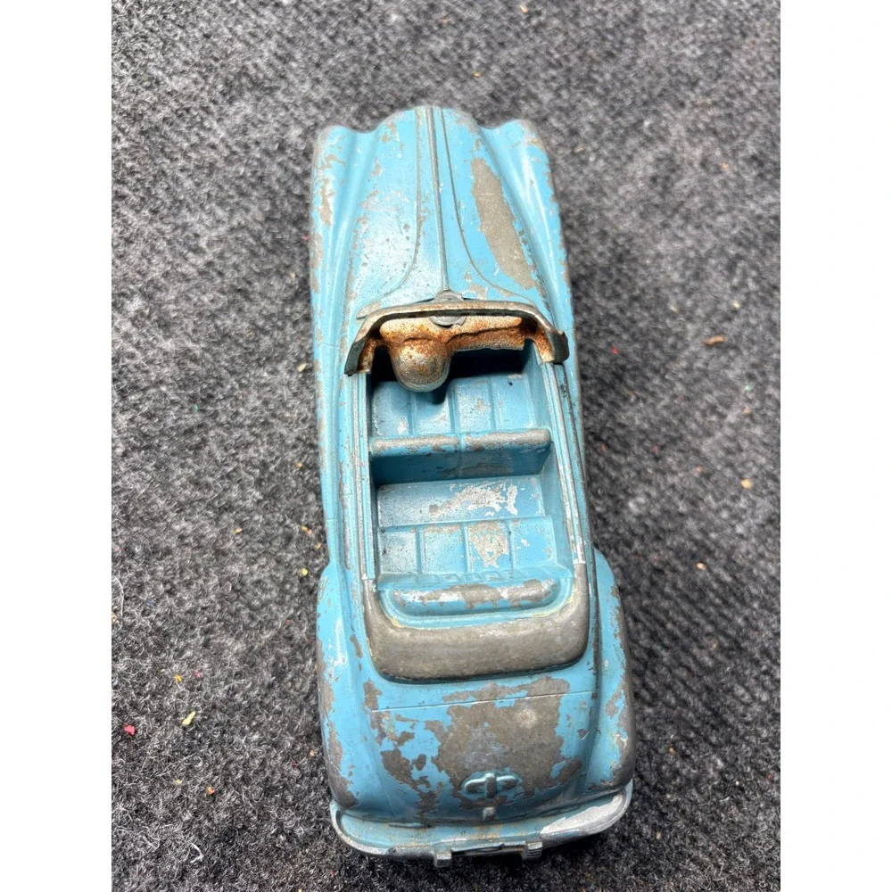 Vintage Hubley Kiddie Toy 458 Diecast Convertible Car Blue Made in USA 1950s